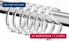 Kutesna 12 PCS Plastic Shower Curtain Rings, Clear Shower Curtain Hooks O Shap