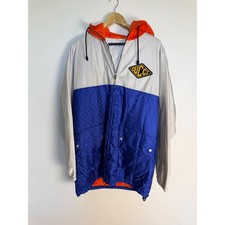 Gucci Mens Colorblock GG Monogram Hooded Windbreaker Jacket Size 50 IT Blue