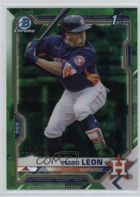 2021 Bowman Chrome Sapphire Prospects Green Refractor 121/125 Pedro Leon 03xg