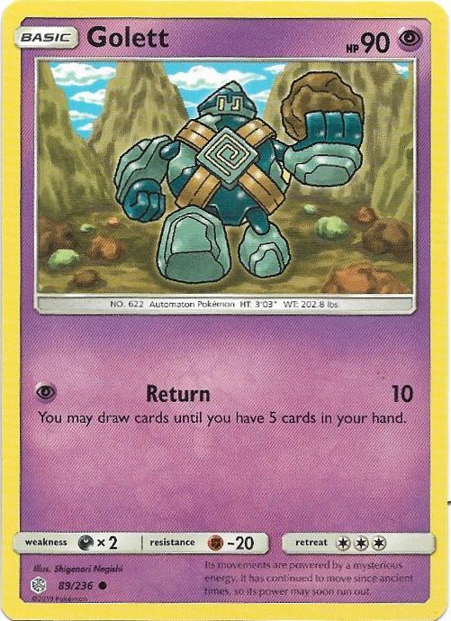 Golett 89/236 Common Cosmic Eclipse Pokemon Near Mint