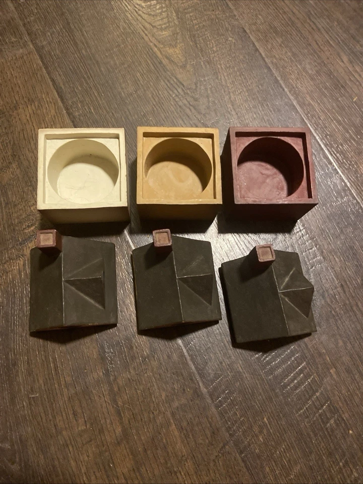 Set Of 3 Votive Candle Holders Folk Art Primitive Country Farm Colonial Decor - Image 3 of 4