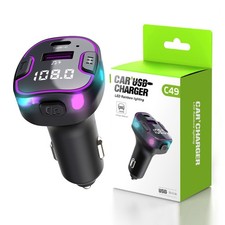 Car Bluetooth 5.3 FM Transmitter 3.1A USB Type-C Dual Charger MP3 Handsfree Kit