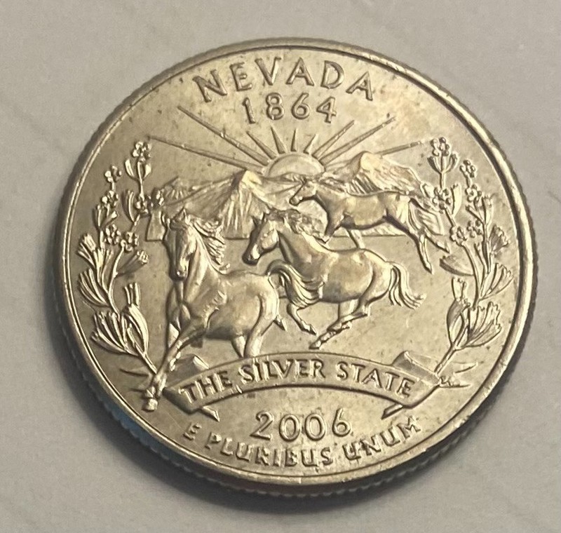 2006"P" Nevada Quarter**Struck Thru Grease Error**Higher Grade**XF/AU**(Rare)