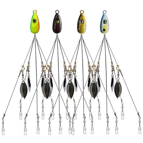 4-Pack 18g 5 Arm Alabama Rig Umbrella Fishing Lures for Bass - Multicolor Baits - Image 3