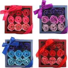 4 Boxes Floral Scented Bath Soap Rose Flower Petals, 36 Pcs Total Plant Essentia