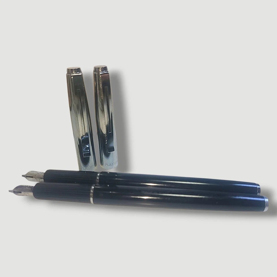 2 Plumas Estilográficas Cartucho Platignum Inglaterra Reino Unido *Necesita Tinta Nueva Foto 3 de 4