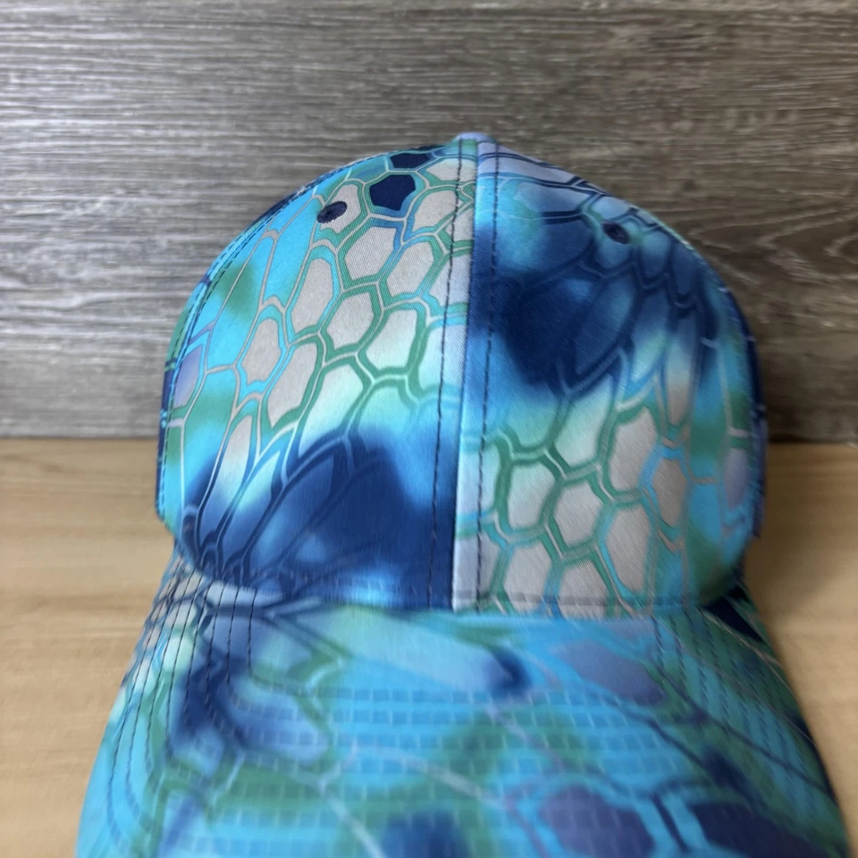 Gorra Kryptek Ajustada Para Hombre Pequeña Mediana Azul Verde Pontus Camuflada Pesca Flexfit Foto 2 de 4