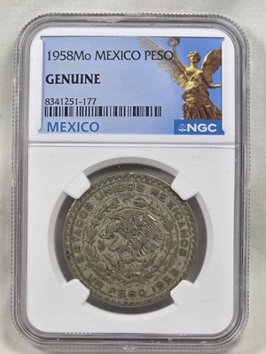 1958 Mo Un 1 Peso Silver Coin Mexico