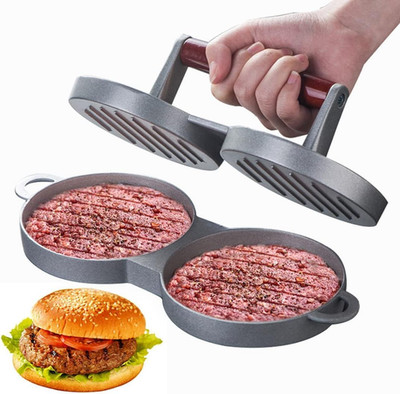 KIGI Double Non-Stick Stuffed Burger Press Hamburger Patty Maker for Meat Beaf (