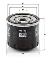 Mann-Filter W 79 ÖLfilter FüR Dacia, Fiat, Jeep, Nissan, Opel, Renault, Smart