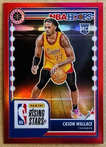 2023-24 PANINI HOOPS PREMIUM STOCK #281 CASON WALLACE RED PRIZM RC SP 242/275 NM