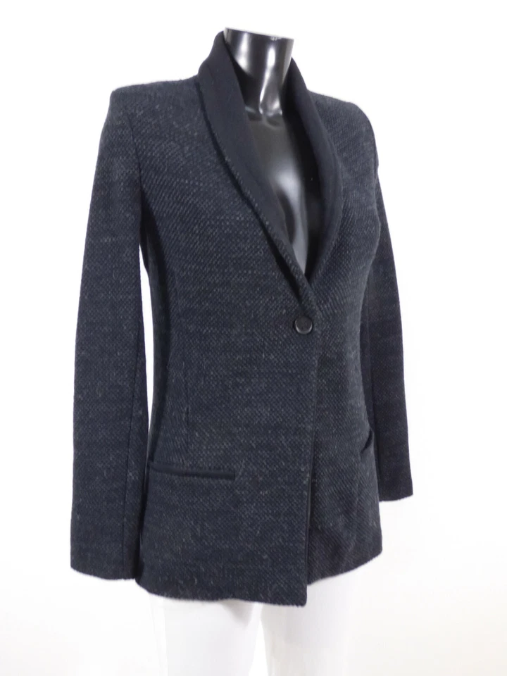 AVANT TOI Damen Blazer Jacke Gr XS DE / Schwarz Grau mit Strucktur ( S 6587 R ) - Bild 2 von 4