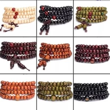 Men's Bracelet Necklace Natural Sandalwood Buddha Wood Bead Fashion Jewelry 80
