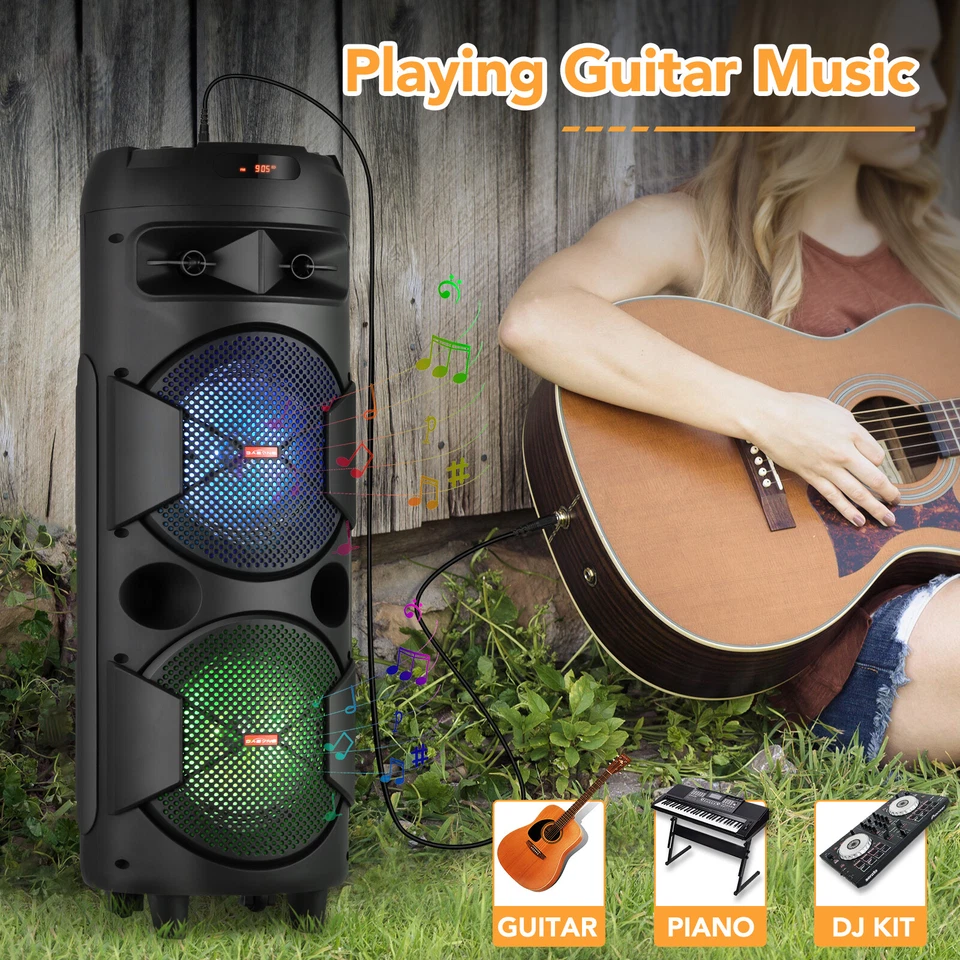9000W Portable Bluetooth Speaker Sub Woofer Heavy Bass Sound System Party w/ Mic - Image 4 of 4