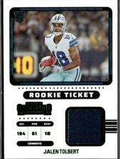 2022 Panini Contenders - Rookie Ticket Swatches Jalen Tolbert #RTS-JTO (MEM, RC)