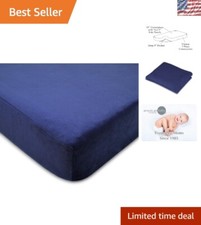 Versatile Navy Chenille Sheet for Crib  Toddler Bed 28"x52" - Cozy  Safe