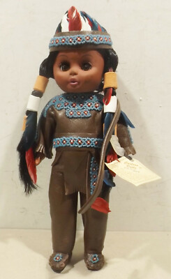 Indianer Mädchen mit Federn - Carlson Dolls Fox Chief  Kind Doll No.10-41B USA