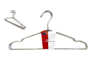 8 Pack Durable Top Quality All Purpose Metal Hangers with Lingerie Notch Durable