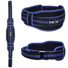 Weight Lifting Belt Training Gym Fitness Bodybuilding Back Support Workout Blue