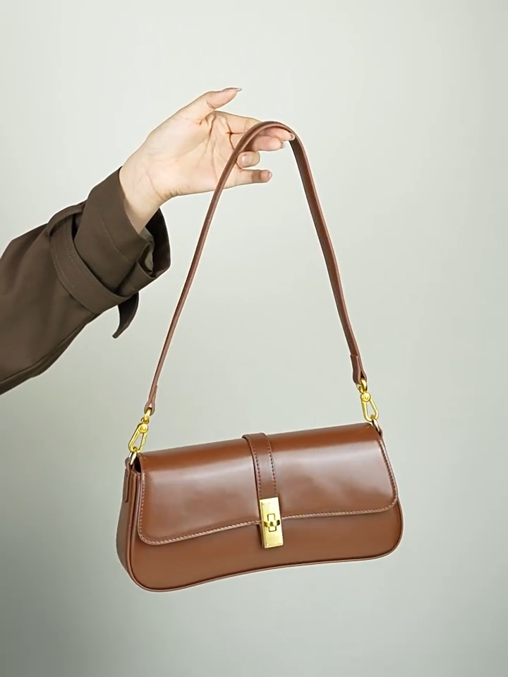 Shoulder Bag Women Vintage Y2K Genuine Leather Designer Handbag