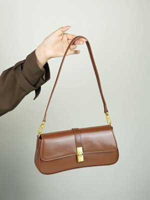 Shoulder Bag Women Vintage Y2K Genuine Leather Designer Handbag