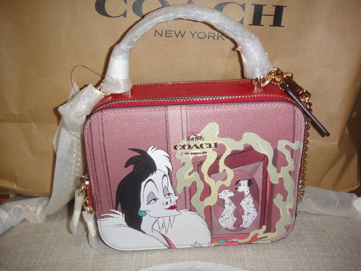 NEW COACH DISNEY CRUELA BOX APPLE MULTI CROSSBODY