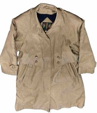 Vintage Komitor Long Sleeve Button Down Long Trench Coat Brown Size 6 Euc Flaws*