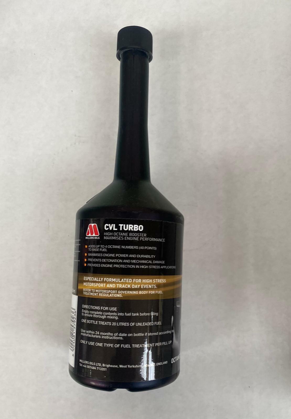 Millers Oils CVL Turbo Octane Booster Fuel Additive 500ml 0.5L