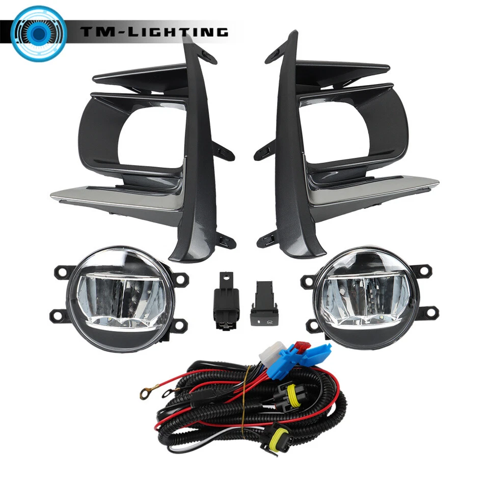 Пара противотуманных фар с ободком + комплектами переключателей проводов для Toyota Sienna 2018-2020 годов выпуска - Изображение 2 из 4