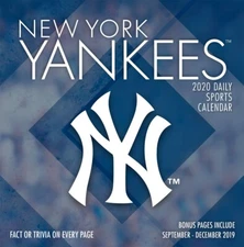 NEW YORK YANKEES 2020 DAILY SPORTS DESK CALENDAR, TURNER LICENSING MLB 5”x5” NEW