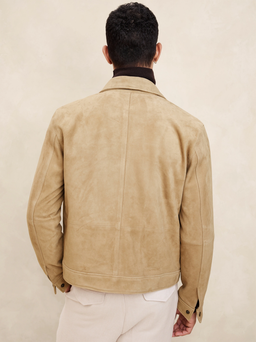 Banana Republic Suede Trucker Jacket ~ Men's Small 500.00 Banana Republic Suede Trucker Jacket ~ Men's Small 500.00