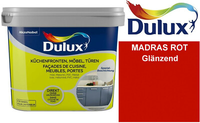 Dulux Fresh up Farbe Lack Küchenfronten Möbel Türen 0,75 L MADRAS ROT Glänzend