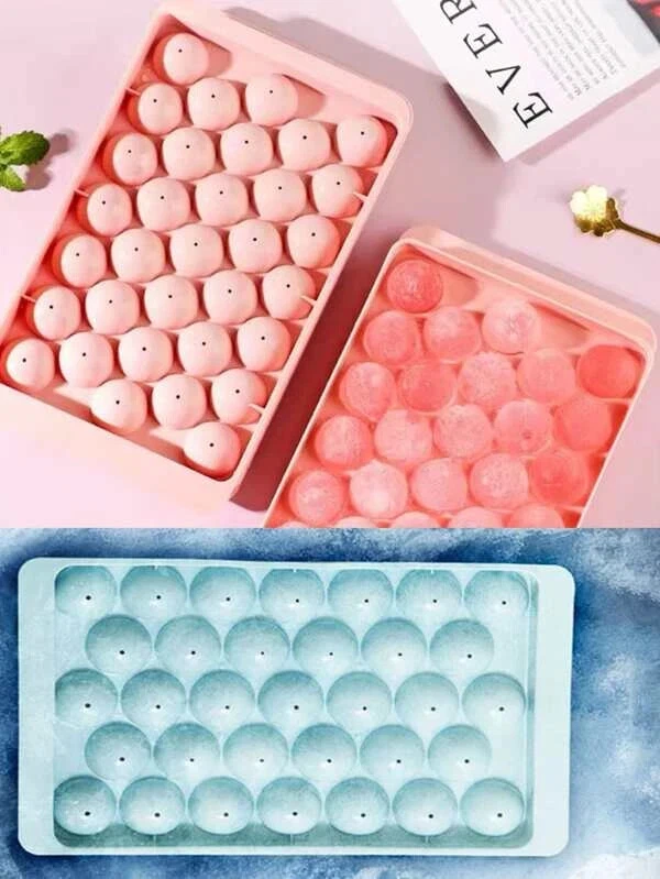 4 pieces 33 balls each Multi-grid pink n blue Ice Ball Mold tray New - Image 4 of 4