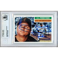 AJ Pierzynski Signed 2005 Topps Heritage #242 Beckett BAS Slabbed SF Giants Auto