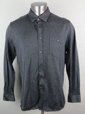 Mens Ted Baker London Long Sleeve Button Front Dress Shirt Size 6 Gray Chambray