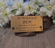 Pet Memorial Plaque Dog Cat Animal grave marker Engraved 120 x 60mm