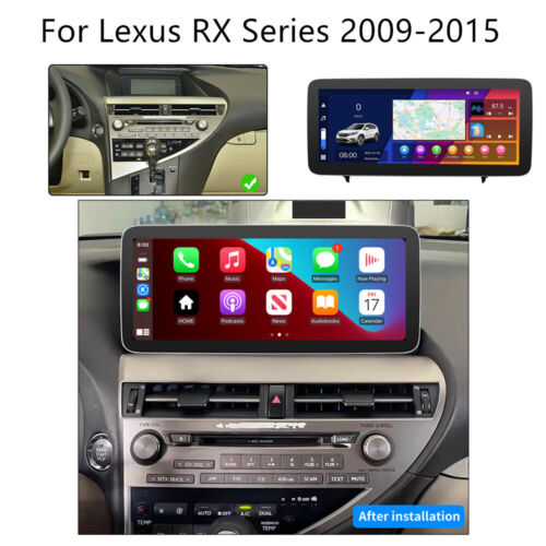 12.3" For 09-15 Lexus RX350 RX450h Carplay 4+64GB Stereo Radio GPS Nav Head Unit - Picture 1 of 6
