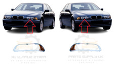 NEW FOR BMW 5 SERIES E39 00-04 FRONT HEADLIGHT GLASS WITH ORANGE CORNER PAIR