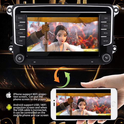 7" Autoradio CarPlay für Golf 5 6 Touran Caddy Polo GPS SAT NAV +BT WIFI 2+32G - Bild 10 von 16