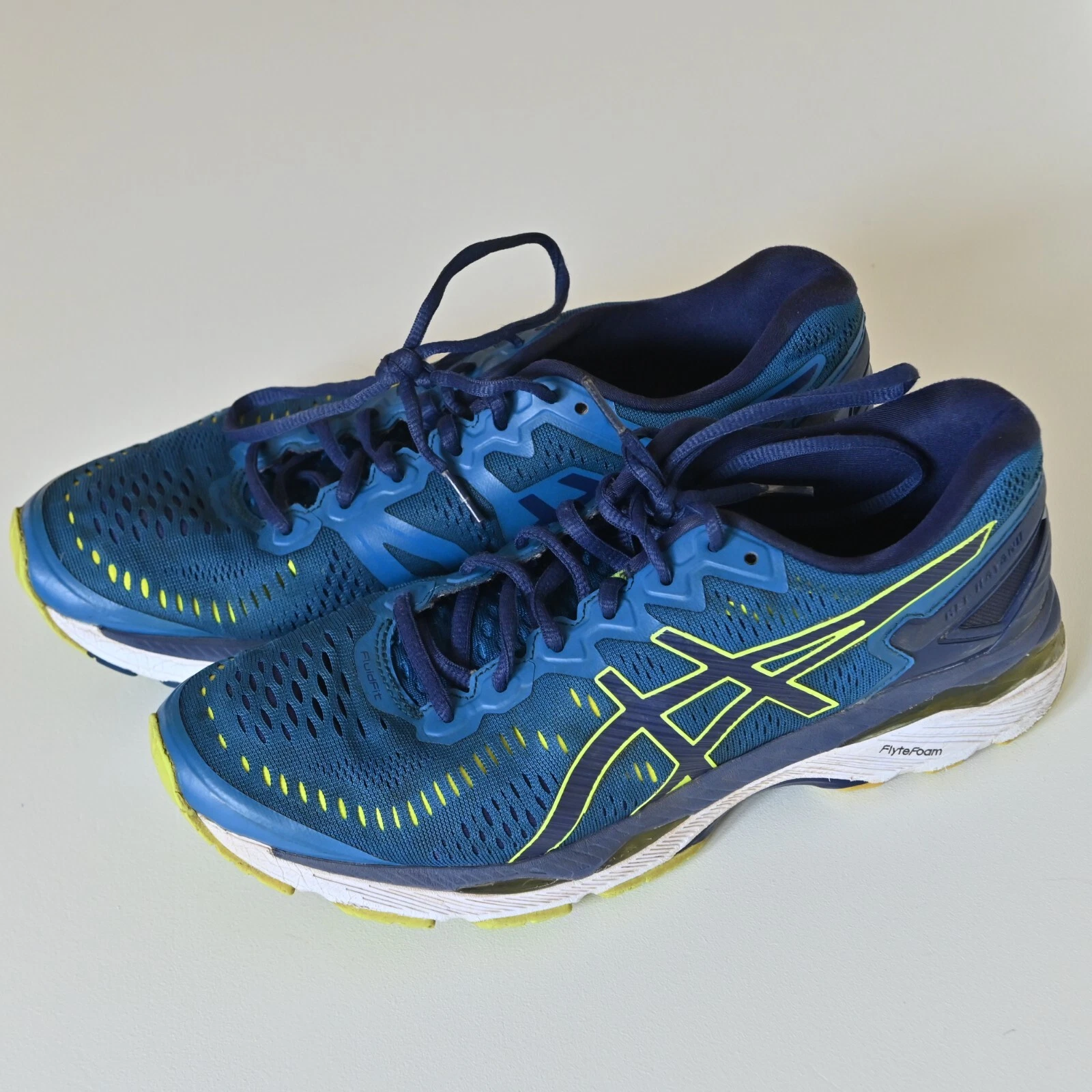 Sneakers ASICS GEL Kayano FlyteFoam Dynamic Duomax IGS blu da corsa taglia US 9 5