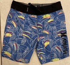 Hurley Boys Toucan Board Shorts Swim Trunks Sz 4 WORN 1X