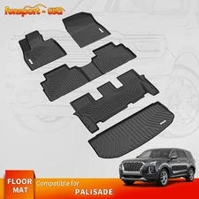 3D Floor Mats+Cargo Liner For 2020-2025 Hyundai Palisade TPE Liners All Weather
