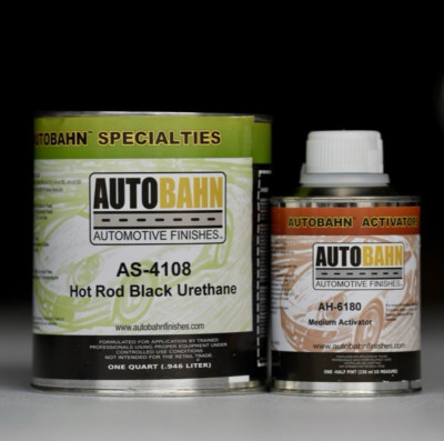 AutoBahn CPS Hot Rod Black Urethane Paint Quart 4:1:1 Hardener!