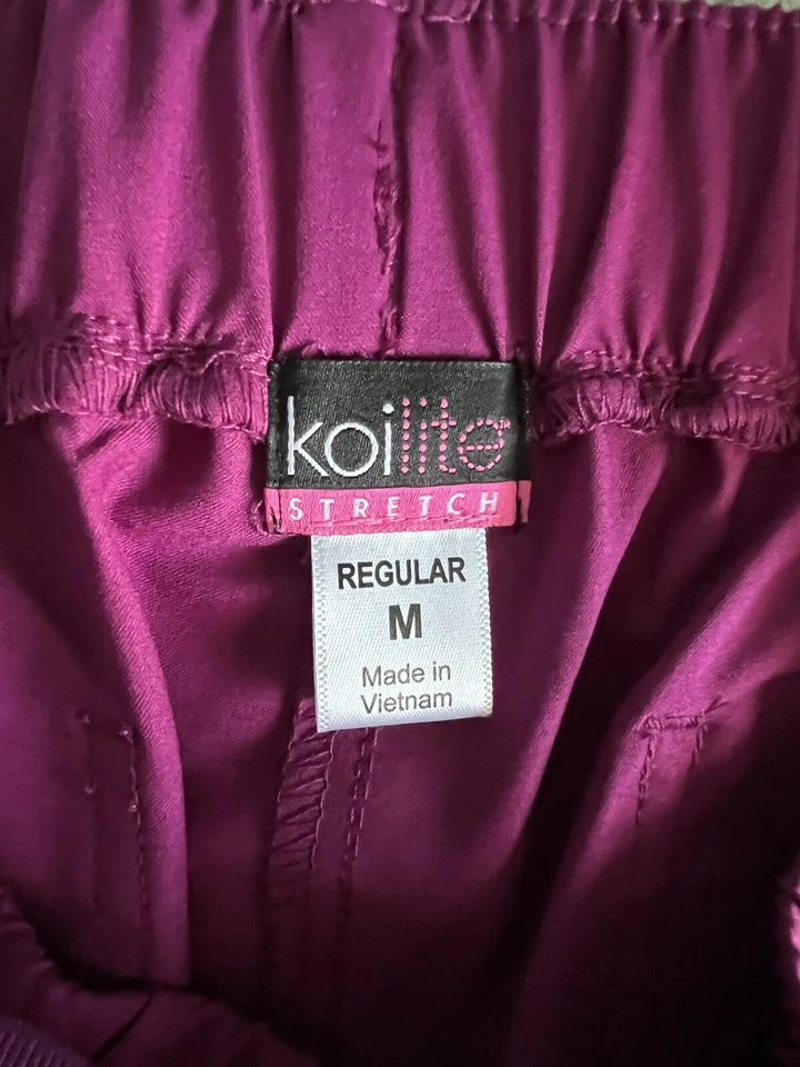 Koi Lite Scrub Pants Women’s Sz Medium Purple Stretch Nursing Medical - Image 2 of 4