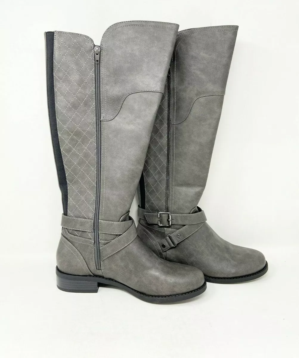 Quilted wide shop calf boots