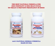 FEMALE DOG  CAT TO HEAT  FERTILITY SUPPORT - 100 NATURAL HERBAL - Made in USA