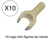 Lego 10 Pieces Tan Hand / City / Star Wars Mini Figures  Body Parts (5 Pairs)