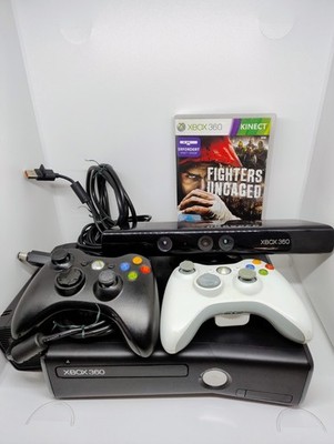 Microsoft Xbox 360 S Slim Konsole inkl 2 Controller & Kinect & Spiel Fighters