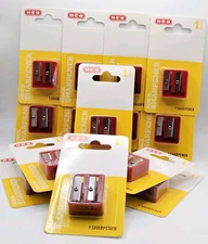 Lot Of 15 New H-E-B Manual Dual Hole Size Pencil Sharpeners HEB Logo