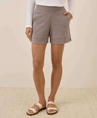 Pact Pants Shorts Women'S Airplane Pull On Short X-Large Deep Taupe Heather